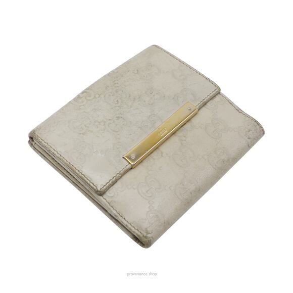 🔴 Gucci Trifold Wallet - Chalk Guccissima Leather - Picture 4 of 10